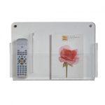 Depliants holder wall mounted incl. space for remote control