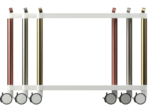 trolleys front view 3 colours