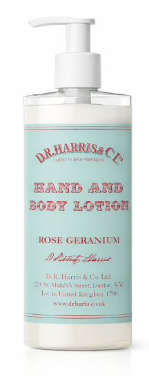 DR HARRIS ROSE GERANIUM Hand & Body Lotion 300ml