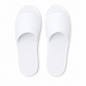 Badslipper – open teen zwart/wit